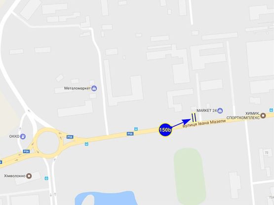 Схема рекламной плоскости по адресу ул. Мазепы 80 (сторона Б)