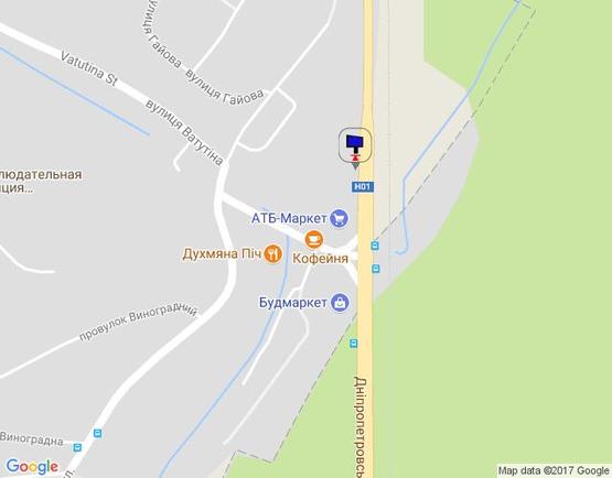 Схема рекламной плоскости по адресу Дніпровське шосе, поворот на с. Лісники, траса Н-01 "Київ-Знам'янка", км 20+680 право