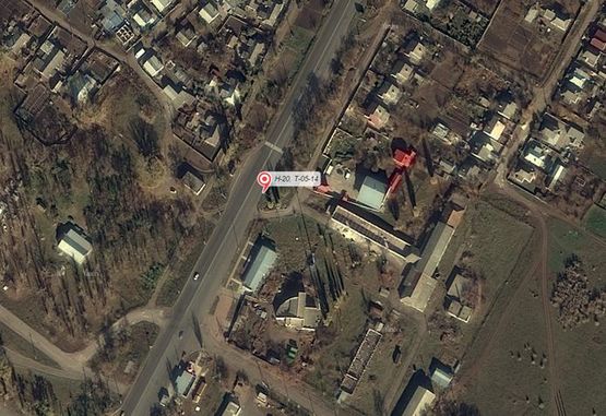 Схема рекламной плоскости по адресу ул. Криворожская, на въезде в г. Славянск (направление на Славянск)