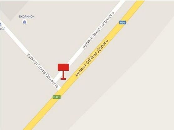 Схема рекламной плоскости по адресу вул. Ольжича, Епіцентр