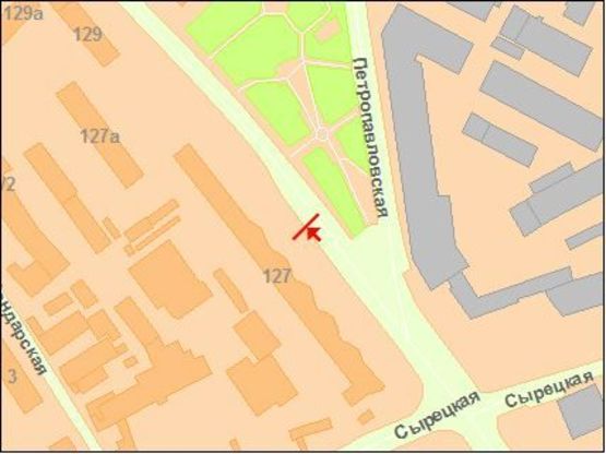 Схема рекламної площини за адресою Кирилловская ул., 127 (Фрунзе)