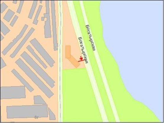 Схема рекламной плоскости по адресу Бoгатырская ул., 1