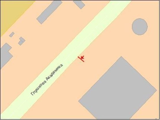 Схема рекламної площини за адресою Глушкова пр., 9