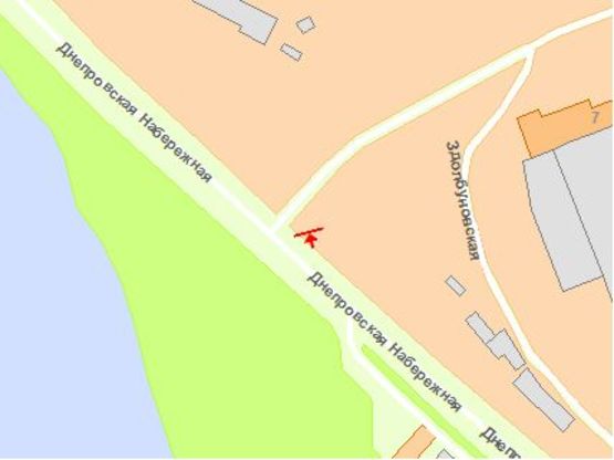 Схема рекламной плоскости по адресу Днепровская набережная возле АЗС