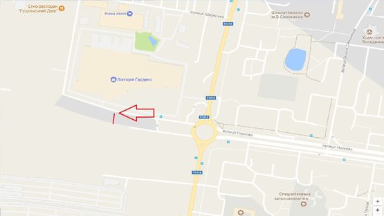 Схема рекламной плоскости по адресу вул. Кульпарцівська, ТЦ Victoria Gardens, 130 м від проїзду