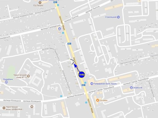 Схема рекламной плоскости по адресу проспект Мира 138 (сторона Б)