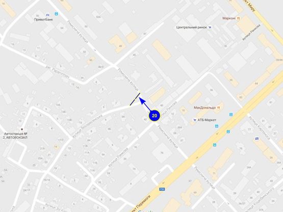 Схема рекламной плоскости по адресу ул. Комсомольская х ул. Муринсона (правый)