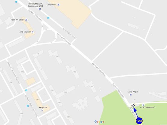 Схема рекламной плоскости по адресу ул. Кольцева 16а (сторона А)