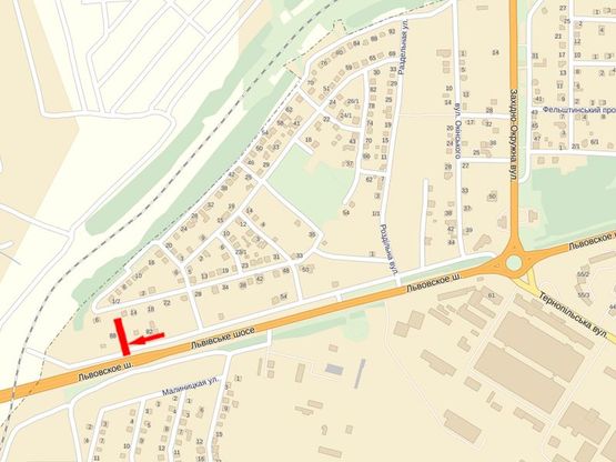 Схема рекламної площини за адресою Выезд из города со стороны Львова,Тернополя