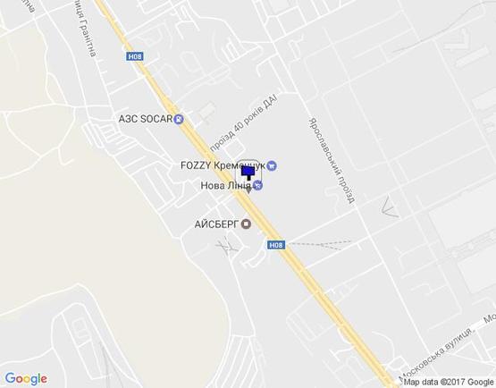 Схема рекламної площини за адресою ул. Киевская ,91( район ТЦ «Новая линия»)