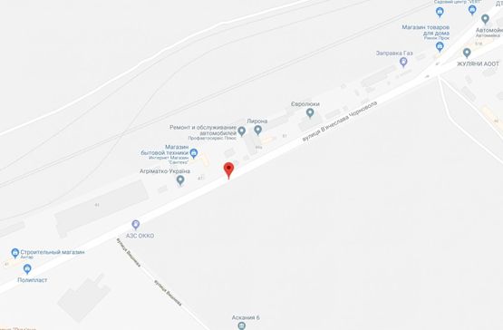 Схема рекламной плоскости по адресу Вишневе, ул.В.Черновола