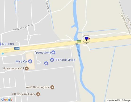 Схема рекламной плоскости по адресу с. Стоянка, траса М-06 Київ-Чоп (Житомир), км 21+125 ліво