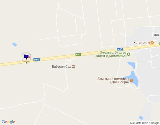 Схема рекламної площини за адресою с. Мила, траса М-06 Київ-Чоп (Житомир), км 27+900 ліво