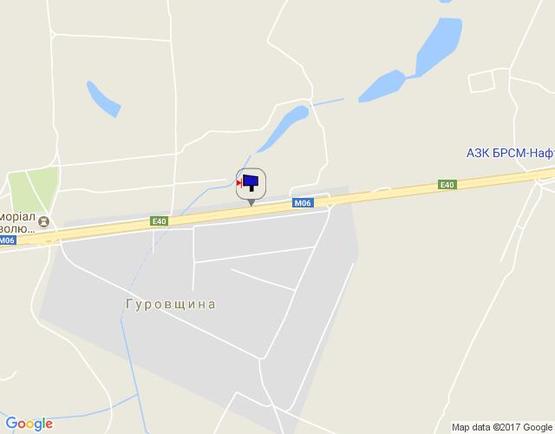 Схема рекламной плоскости по адресу с. Гурівщина, траса М-06 Київ-Чоп (Житомир), км 30+750 право