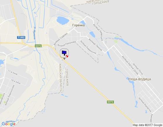 Схема рекламной плоскости по адресу смт. Гостомель, траса М-07 Київ-Ковель, км 21+650 право