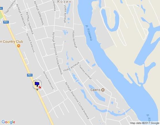 Схема рекламной плоскости по адресу Конча-Заспа, траса Р-02, км 31+040 право, котедж. містечко "Олександрівське",   клініка "Health life"