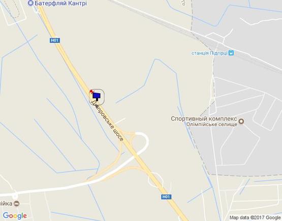 Схема рекламної площини за адресою Дніпровське шосе, поворот на с. Креничі, напротив ресторана "Караван", км 24+800 право