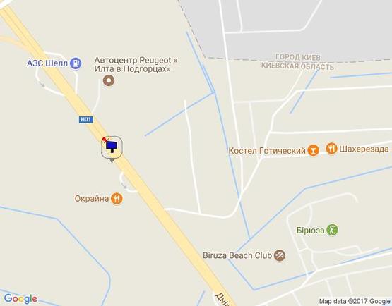 Схема рекламної площини за адресою Новообухівська траса, возле ресторана "Танжер", км 25+700 праворуч