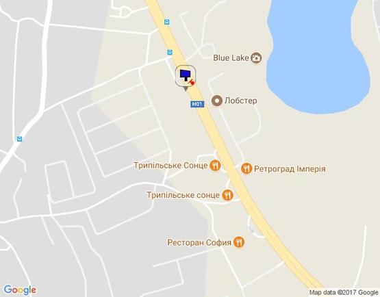 Схема рекламної площини за адресою Новообухівська траса, біля ресторану "Трипілля", км 26+900 право