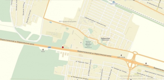 Схема рекламної площини за адресою Бориспольская трасса в г.Борисполь (29+200,за комплексом Kidev), направл. в г.Борисполь