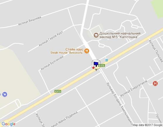 Схема рекламної площини за адресою м. Буча, траса М07, км 29+300 ліво, вул. Нове шосе- вул. Б.Хмельницкого, перед світлофором, ЖК "Гранд Бурже"