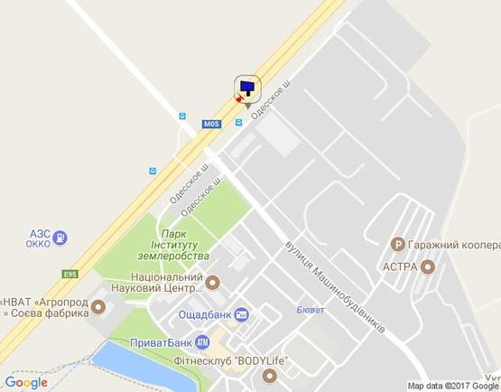 Схема рекламної площини за адресою с. Чабани, траса М-05 Київ-Одеса, км 14+975 ліво