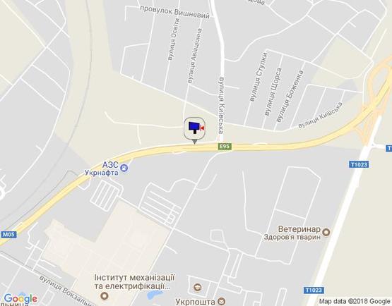 Схема рекламной плоскости по адресу смт. Глеваха, траса М-05 Київ-Одеса, км 27+430 право