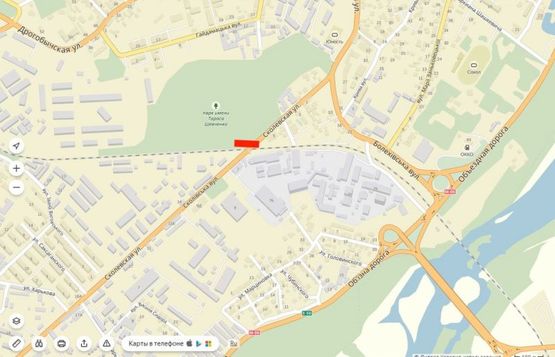 Схема рекламной плоскости по адресу вул. Сколівська біля парку Т. Шевченка