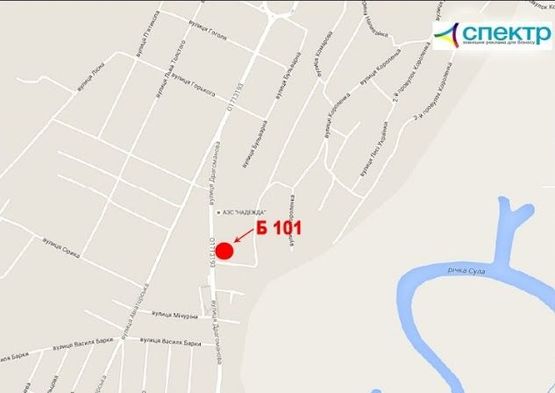 Схема рекламної площини за адресою вул. Драгоманова, 33-В