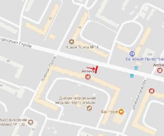 Схема рекламної площини за адресою Героев пр-т 40, из центра