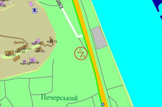 Схема рекламной плоскости по адресу Днепровский спуск, съезд на Набер. Шоссе