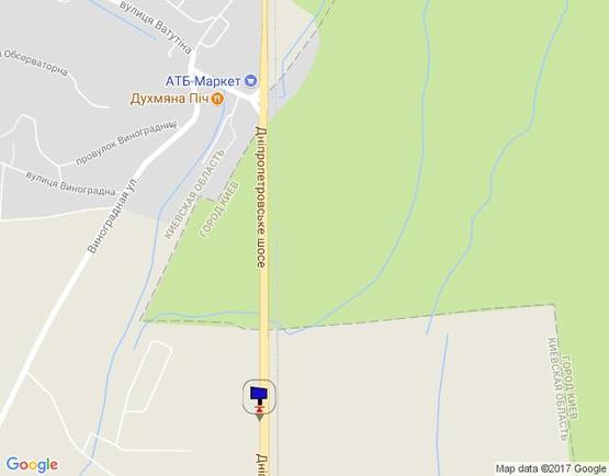 Схема рекламной плоскости по адресу Дніпрвське шосе, 1 км до поворота на с.Лісники,  траса Н-01 "Київ-Знам'янка", км 21+800 право