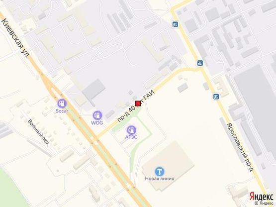 Схема рекламной плоскости по адресу ул. 40 лет ГАИ