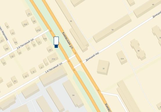 Схема рекламной плоскости по адресу ул. Киевская, возле дома №13 (в сторону мемориала "Вечно Живым")