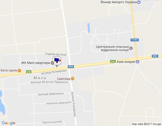 Схема рекламної площини за адресою с. Мила, траса М-06 Київ-Чоп (Житомир), км 25+700 право