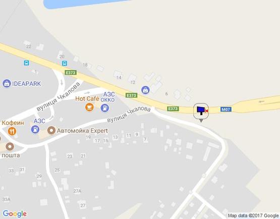 Схема рекламной плоскости по адресу м. Ірпінь, траса М-07, км 23+400 ліво, вул. Свято-Покровська, 2а