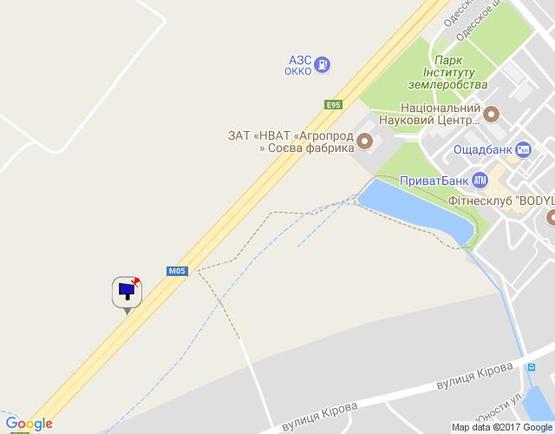 Схема рекламной плоскости по адресу с. Чабани, траса М-05 Київ-Одеса, км 15+960 право