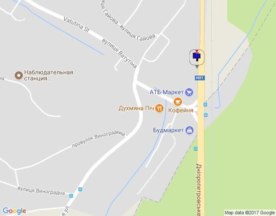 Схема рекламної площини за адресою Дніпровське шосе, поворот на с. Лісники, траса Н-01 "Київ-Знам'янка", км 20+680 право