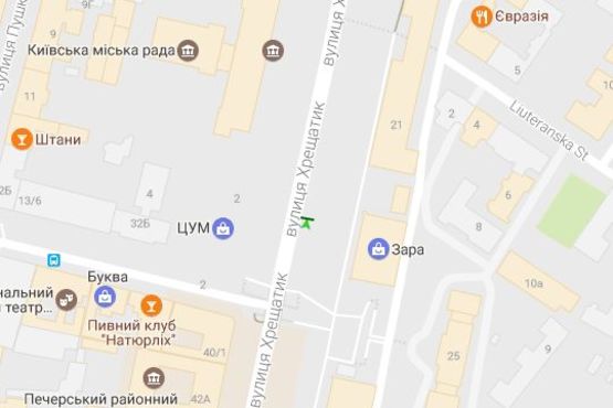 Схема рекламної площини за адресою Хрещатик вул., 21 (магазин "Взуття") (№1)