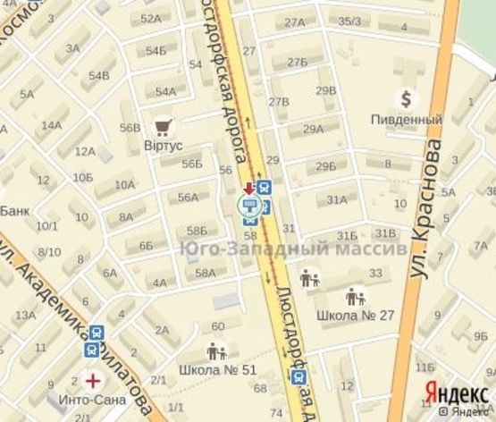 Схема рекламной плоскости по адресу Люстдорфская дорога, 56