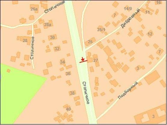 Схема рекламної площини за адресою Стoличнoе Шoссе 27-2
