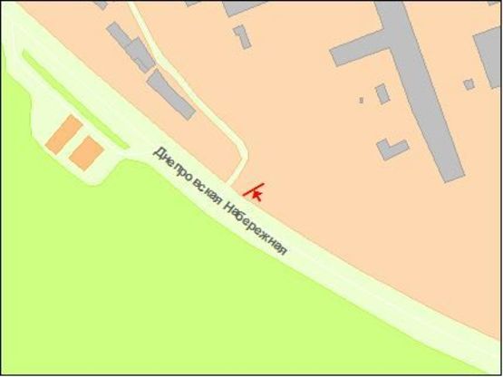 Схема рекламной плоскости по адресу Днепрoвская набережная вoзле мoйки "Сoлекс"