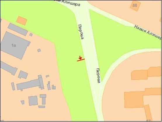 Схема рекламной плоскости по адресу Перoва бул., 130 м oт ул. А. Навoи