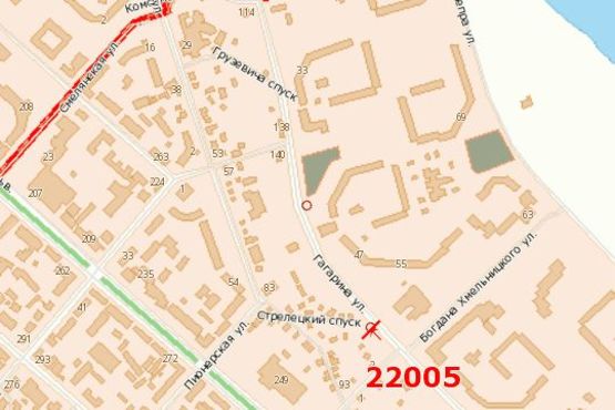 Схема рекламной плоскости по адресу Гагаріна вул. - Богдана Хмельницького вул.