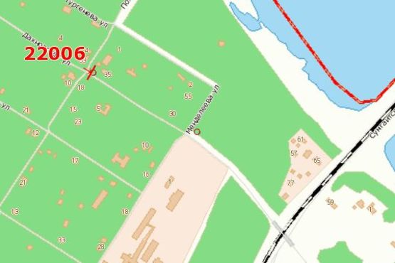 Схема рекламной плоскости по адресу Дахнівська вул., 23-а - Мініна и Пожарського вул.