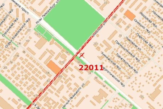 Схема рекламної площини за адресою Енгельса вул. (В’ячеслава Чорновола вул.) - Хіміків просп.