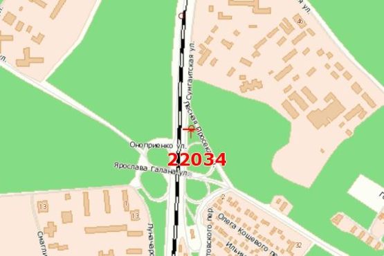 Схема рекламной плоскости по адресу Золотоніське шосе - Лісова Просіка вул.