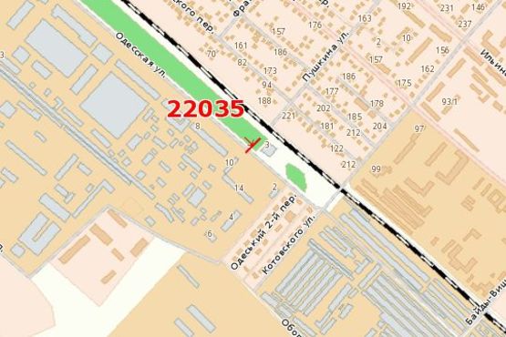 Схема рекламной плоскости по адресу Одеська вул. - Грушевського вул.