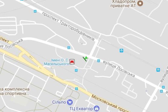 Схема рекламної площини за адресою Московський просп. - Тракторобудівників просп. (призма)