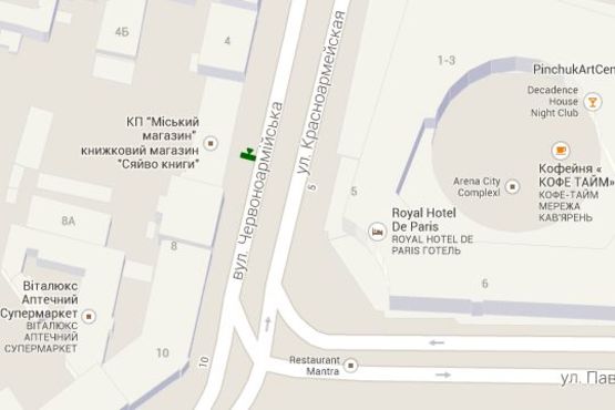 Схема рекламної площини за адресою Велика Васильківська вул.,  6; Банк "ВТБ",  "Arena-city") (№1)